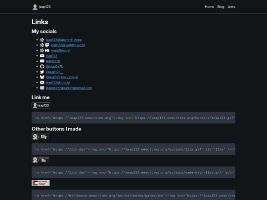links screenshot