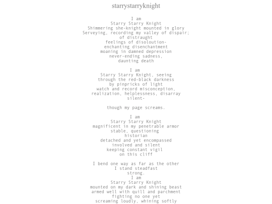 Poetics/RachaelDianeLee/starrystarry screenshot