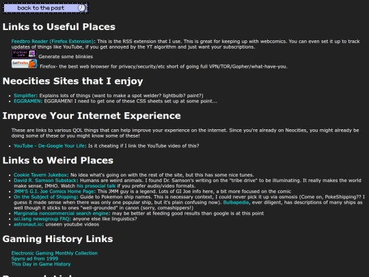 links screenshot