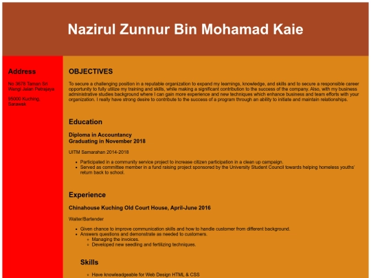 resume screenshot