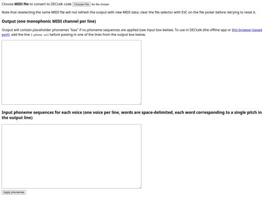 midi2dectalk screenshot