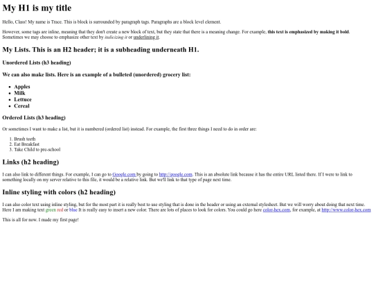 unit2/firstsite screenshot