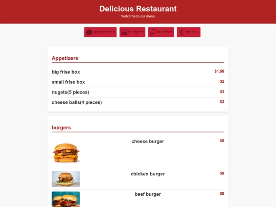 menu screenshot