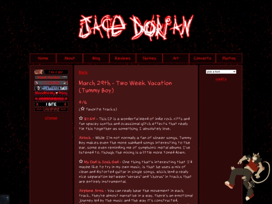 reviews/music/twoweekvacation screenshot
