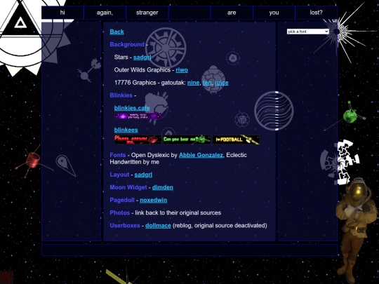 space/credits screenshot