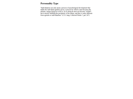 personalitytype screenshot