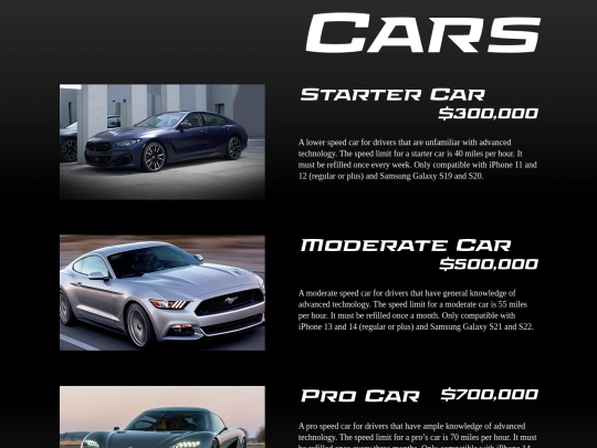 Cars screenshot