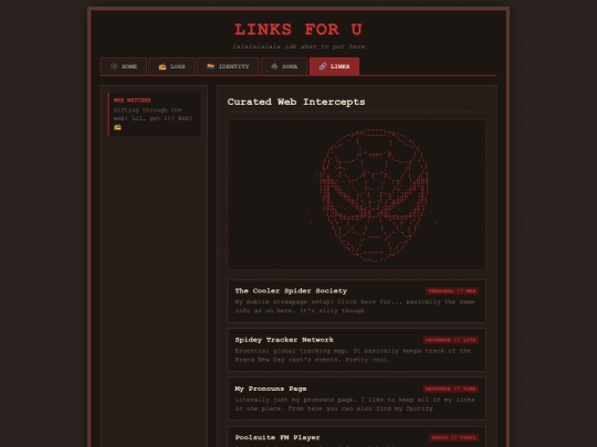 links screenshot