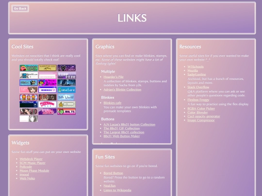 links screenshot