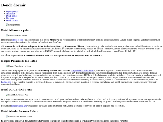GRANADA/Dondedormir screenshot