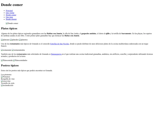 GRANADA/dondecomer screenshot