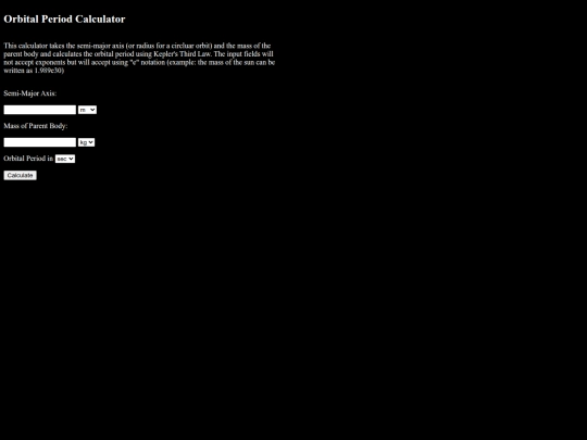 orbitPeriodCalculator/orbitPeriodCalculator screenshot