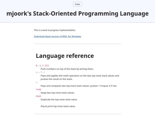 stack-oriented-programming-language screenshot