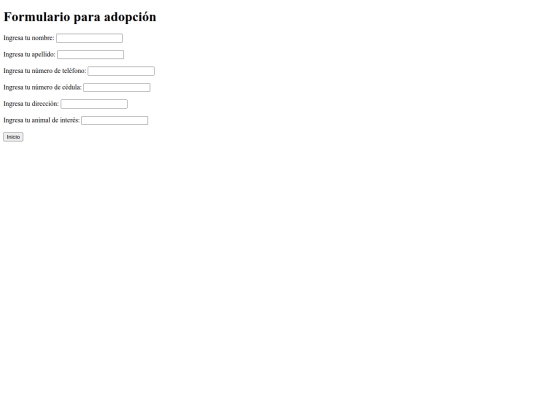 Adopción/formularioo screenshot