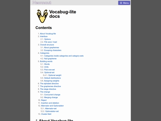vocabug-lite_docs screenshot