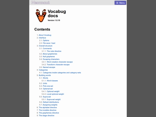 vocabug_docs screenshot