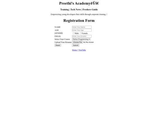 Websiteproject2/register screenshot
