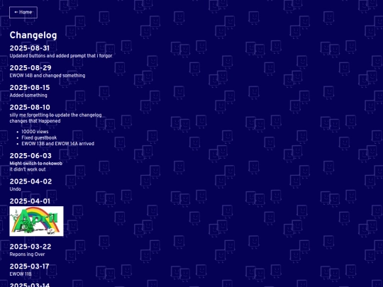 changelog screenshot