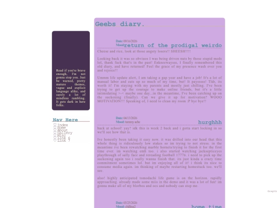 diary screenshot