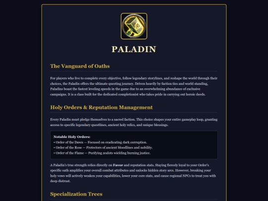 Paladin screenshot