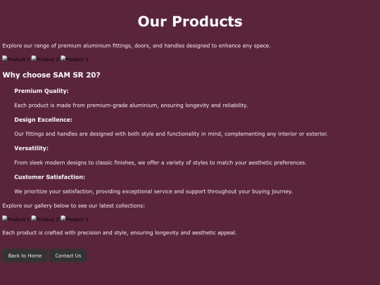 products screenshot