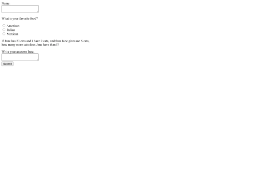 My News Hub Project 1/MathTestFormAssignment screenshot