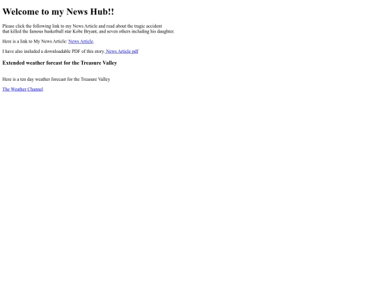 My News Hub Project 1/NewsHubAssignment screenshot