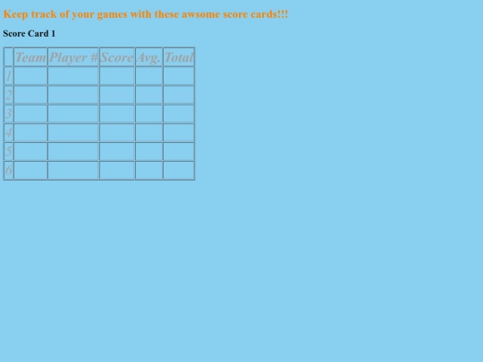 Score Cards /Scorecard1 screenshot