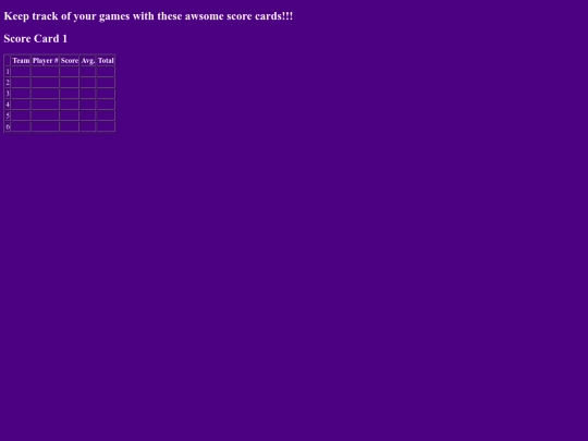 Score Cards /Scorecard3 screenshot