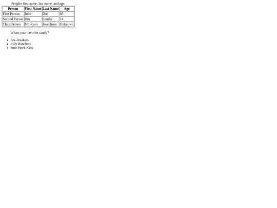 TablesAssignment screenshot
