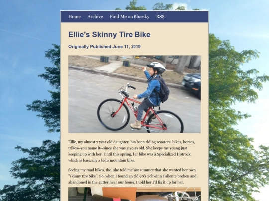 posts/Ellies-Skinny-Tire-Bike screenshot