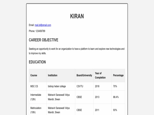 index screenshot