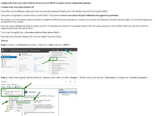 reservation & test screenshot