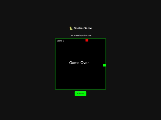 games/snake screenshot