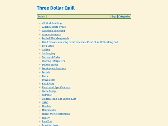 categories screenshot