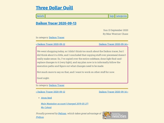daikon-tracer-2020-09-13 screenshot
