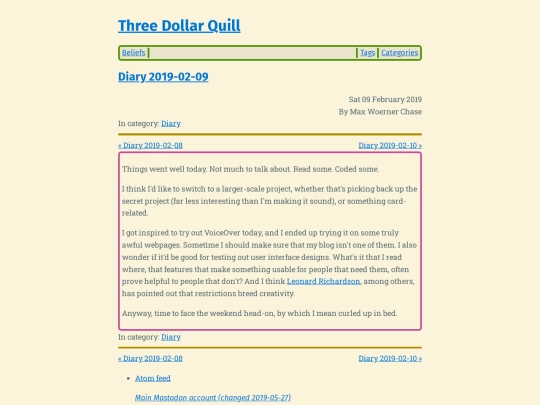 diary-2019-02-09 screenshot