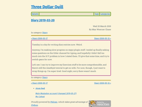 diary-2019-03-20 screenshot