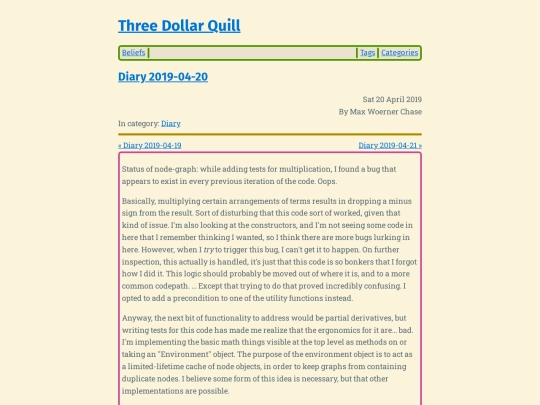 diary-2019-04-20 screenshot