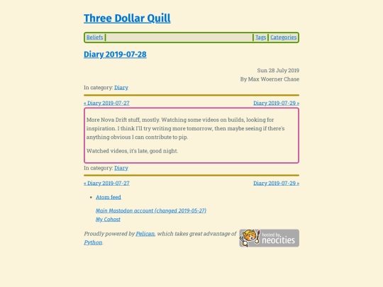 diary-2019-07-28 screenshot