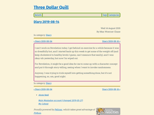 diary-2019-08-14 screenshot