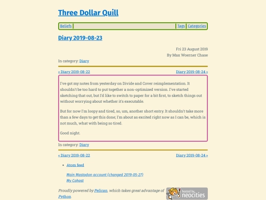 diary-2019-08-23 screenshot