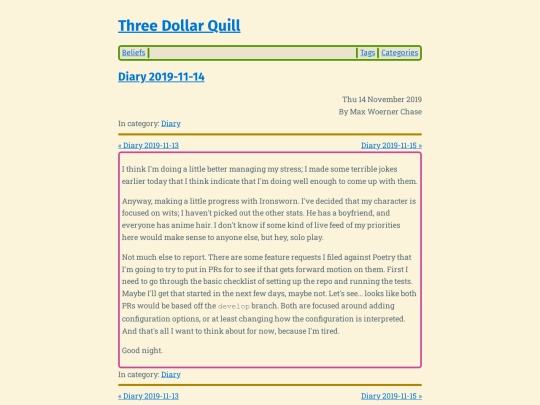 diary-2019-11-14 screenshot