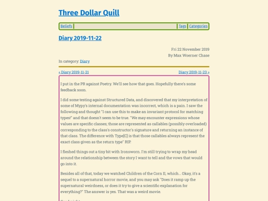 diary-2019-11-22 screenshot