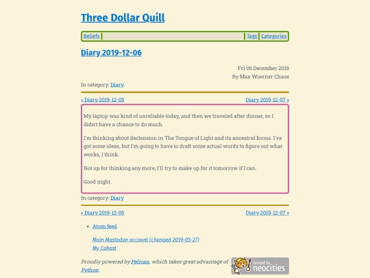 diary-2019-12-06 screenshot
