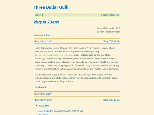 diary-2019-12-09 screenshot