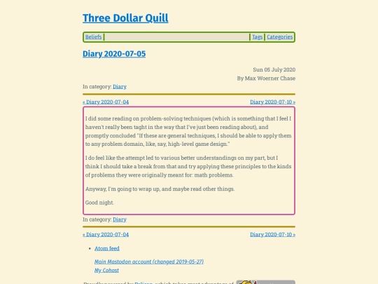 diary-2020-07-05 screenshot