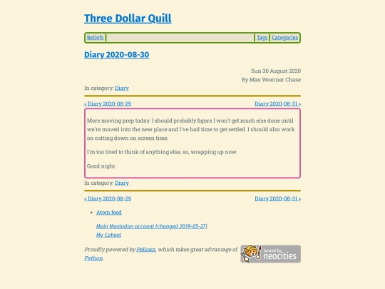diary-2020-08-30 screenshot