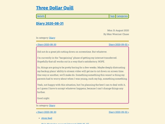 diary-2020-08-31 screenshot