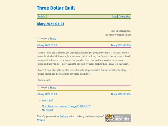diary-2021-03-21 screenshot